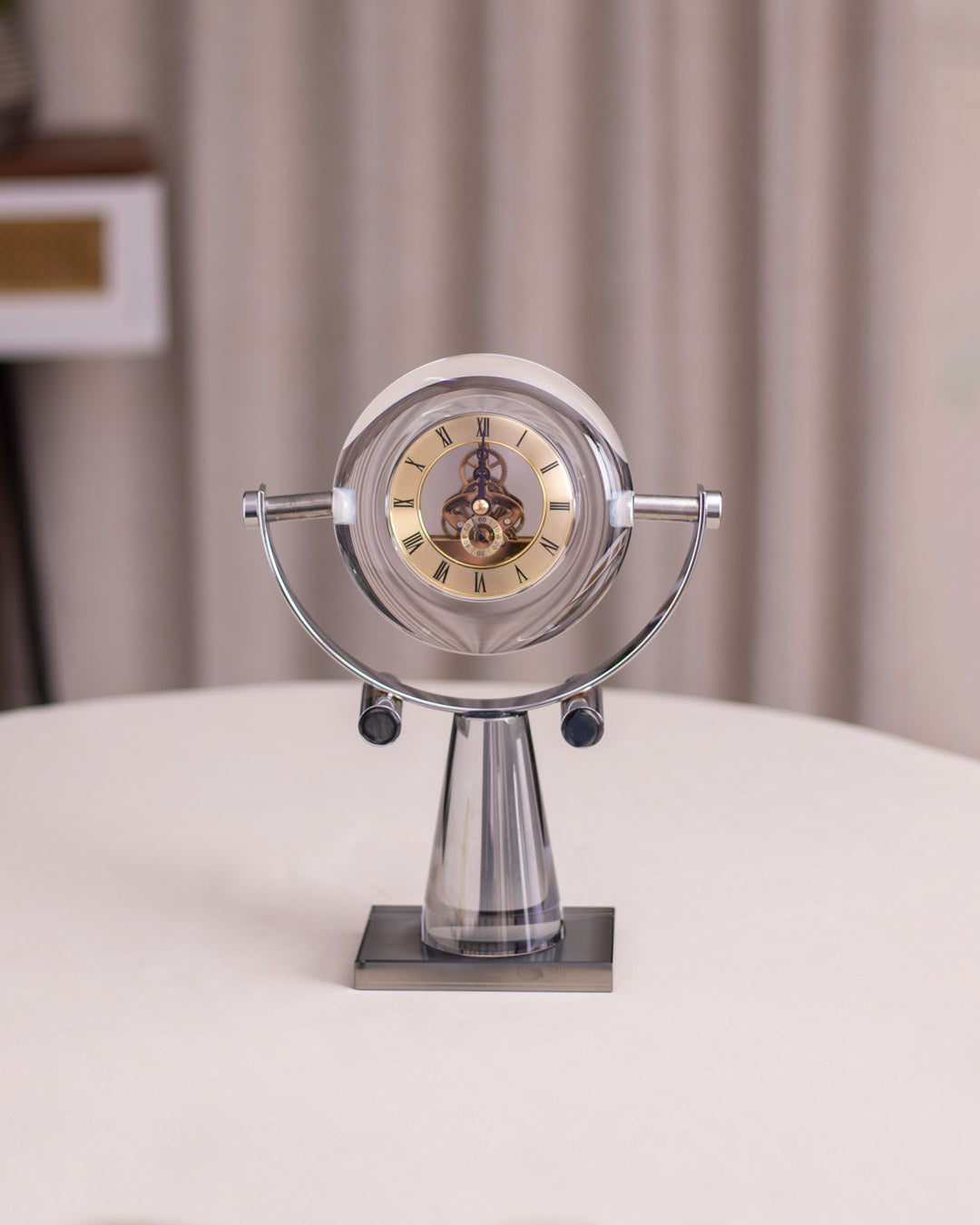 Crystal Clear Gear Table Clock - Large