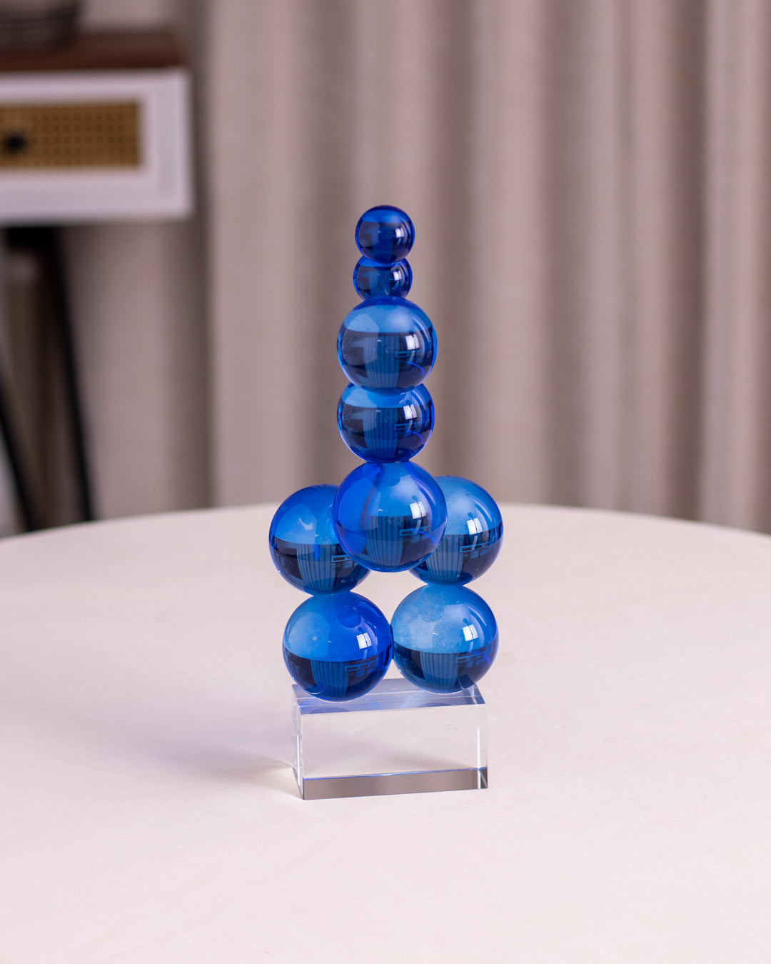 Mesmerizing Blue Glass Ball Sculpture