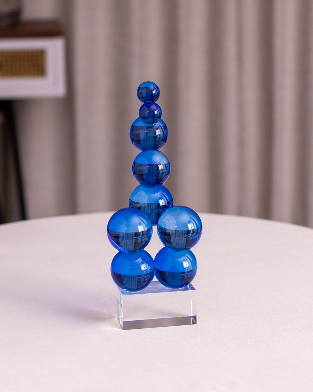 Mesmerizing Blue Glass Ball Sculpture