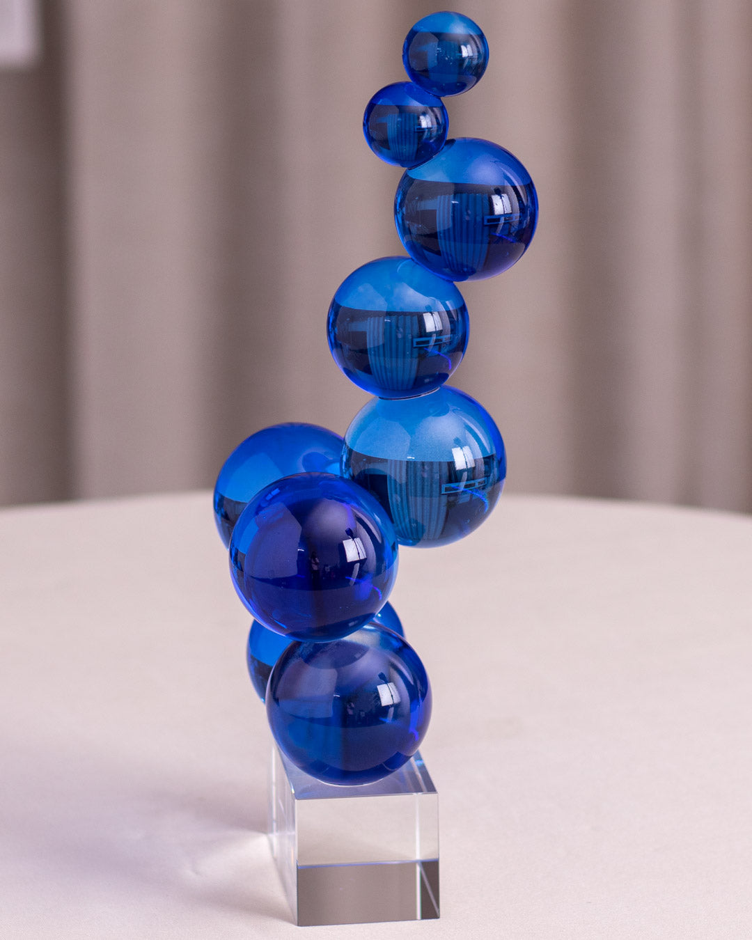 Mesmerizing Blue Glass Ball Sculpture