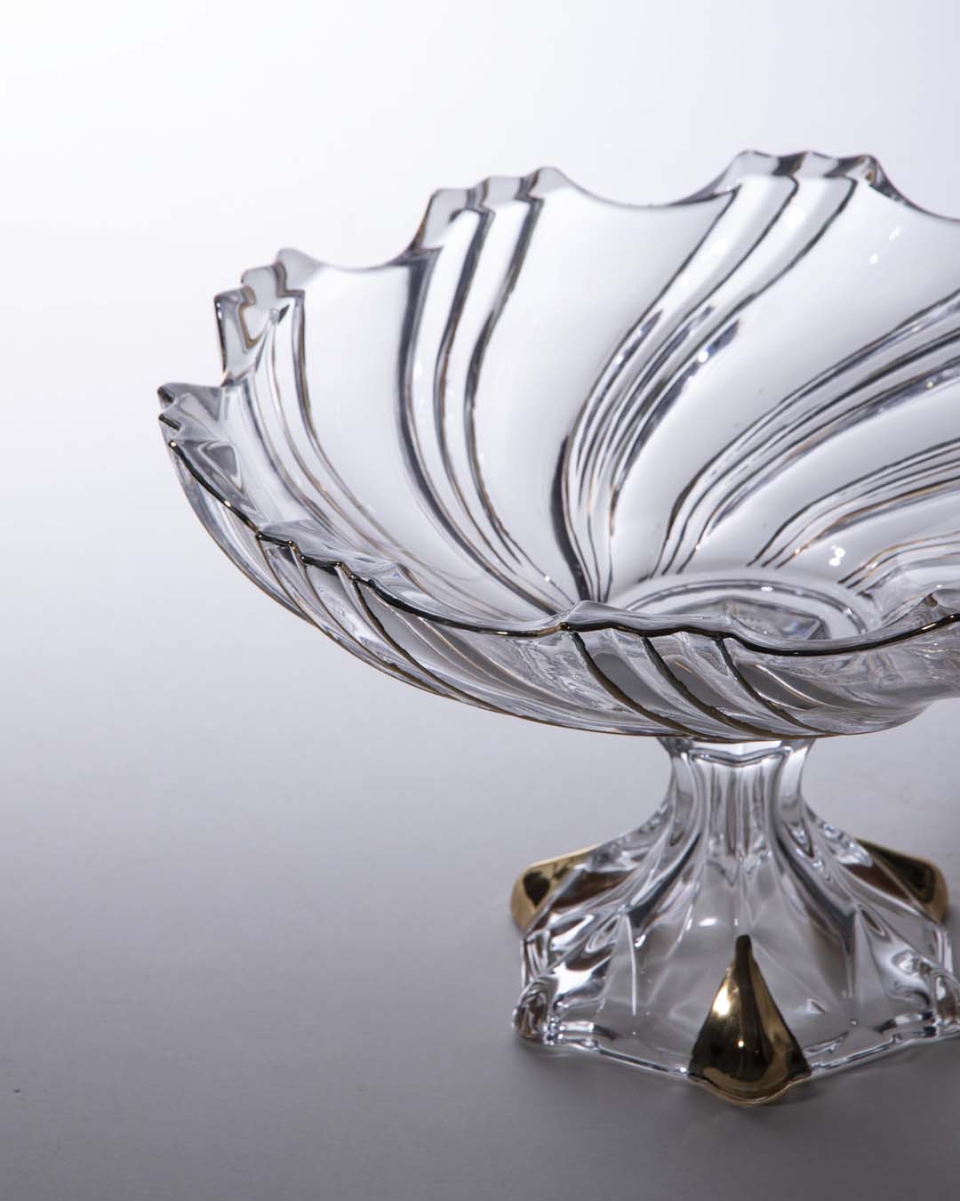 Gold crystal Footed Platter - The Decor Kart
