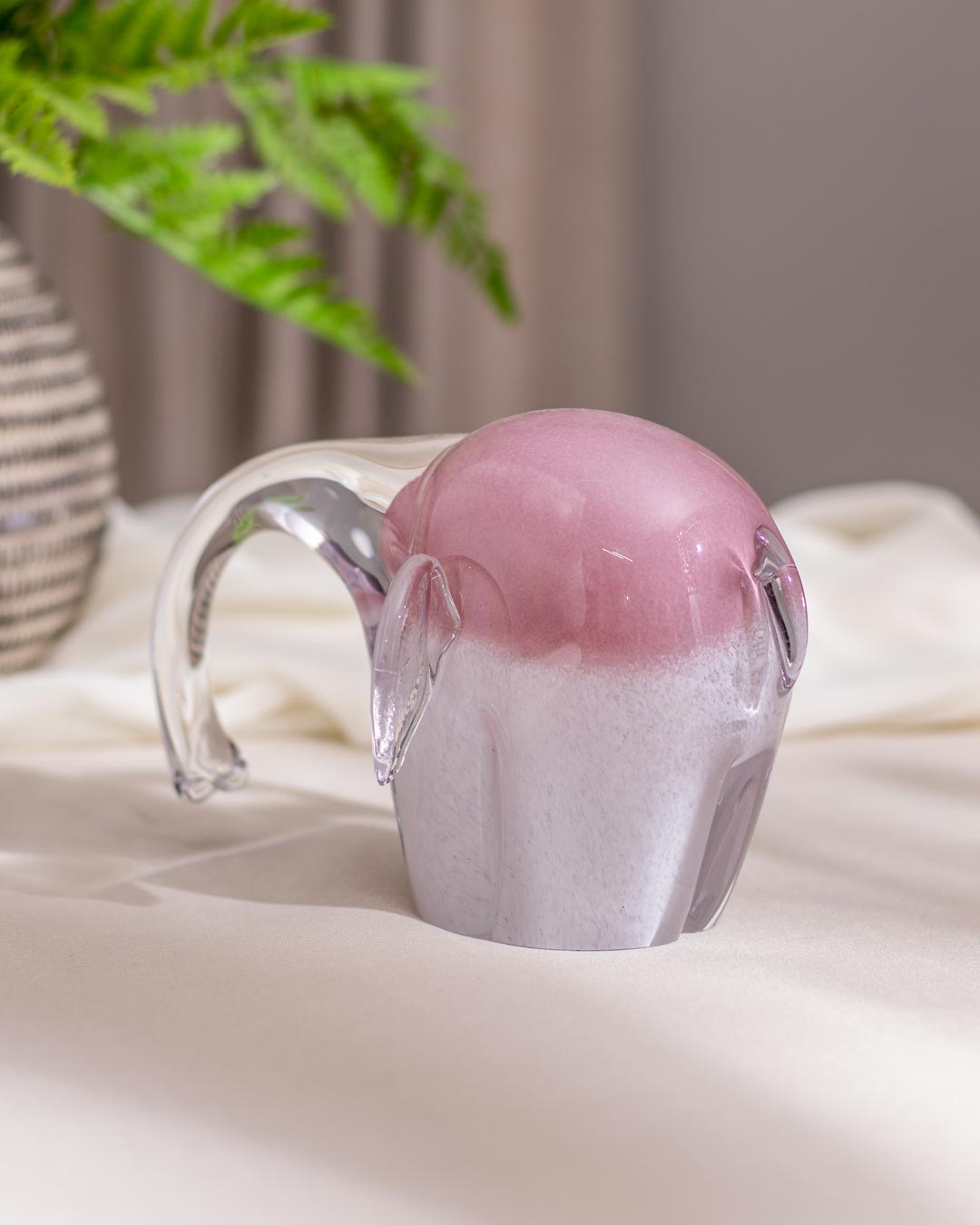 'Translucent Trunk' A Glass Elephant Figurine