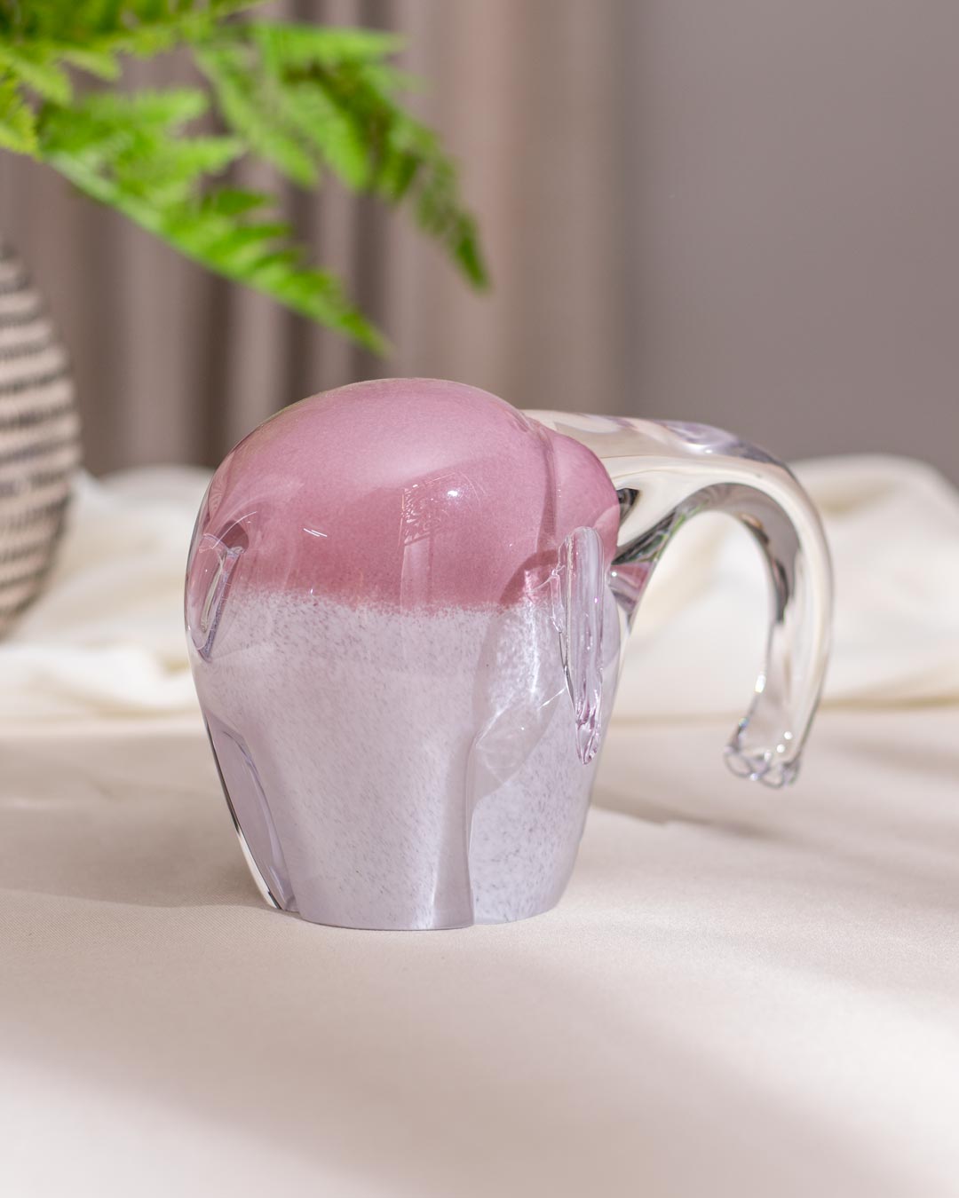'Translucent Trunk' A Glass Elephant Figurine