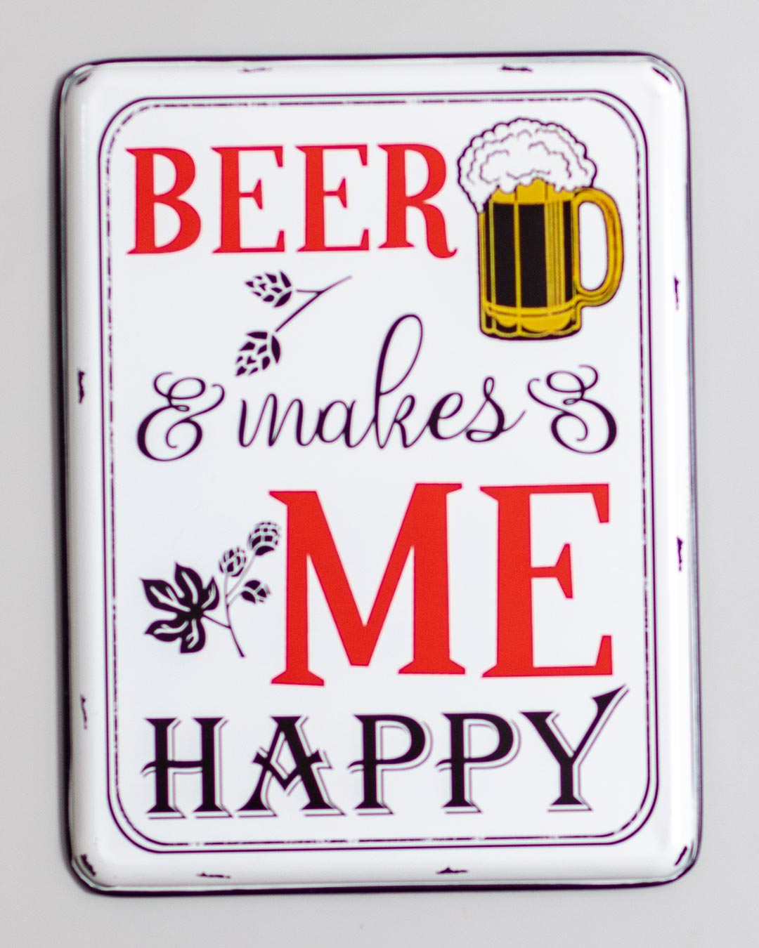 'Beer makes ME Happy' Tin Bar Sign - The Decor Kart
