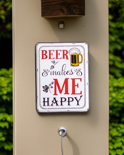 'Beer makes ME Happy' Tin Bar Sign - The Decor Kart