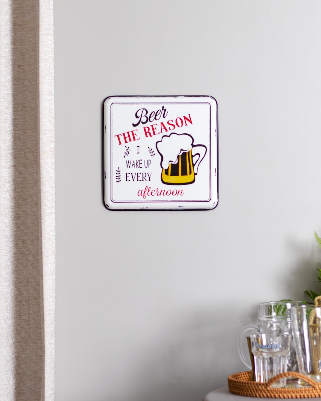'Beer The Reason' Tin Bar Sign - The Decor Kart