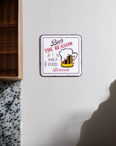 'Beer The Reason' Tin Bar Sign - The Decor Kart