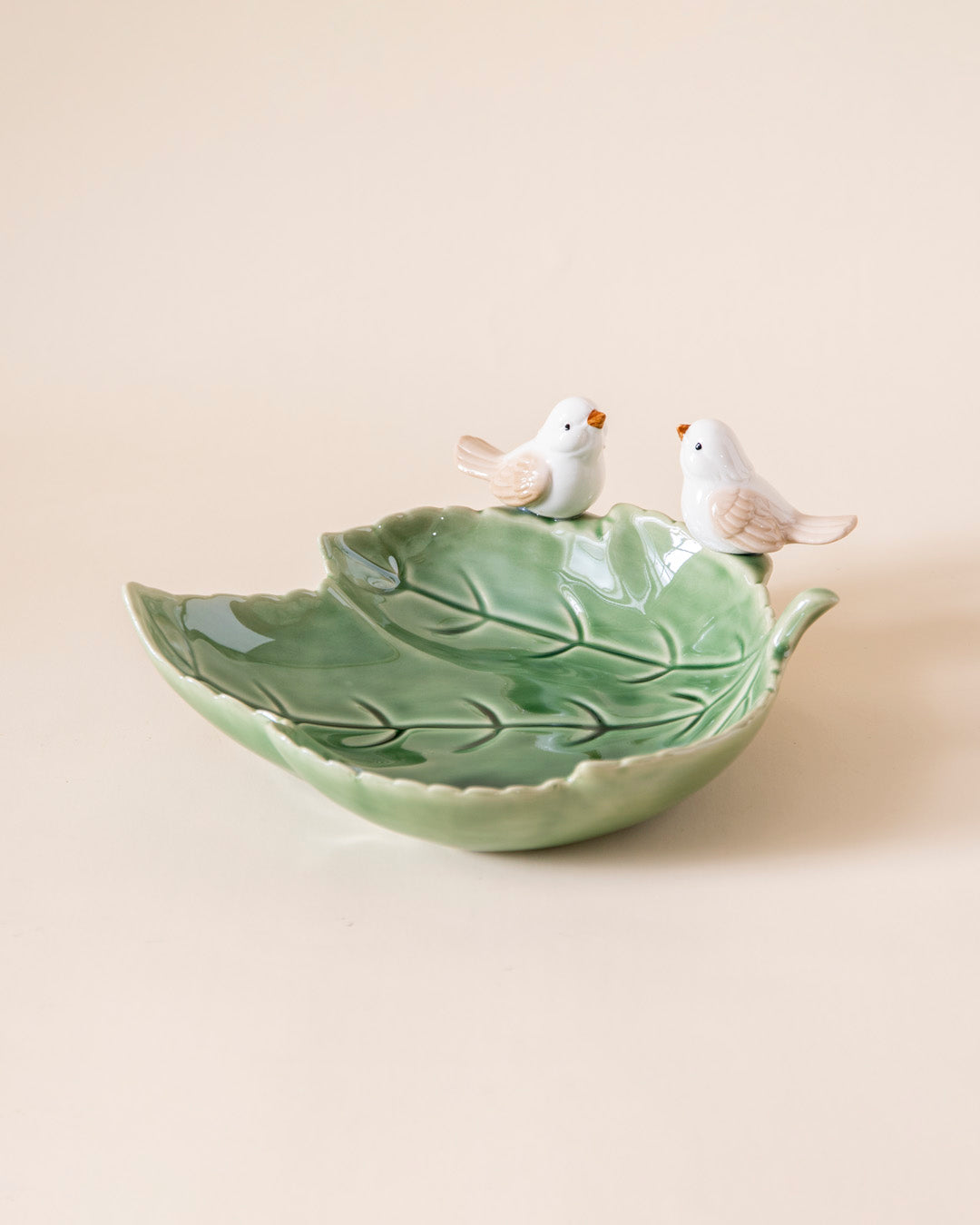 Maple Leaf Ring Dish - Green