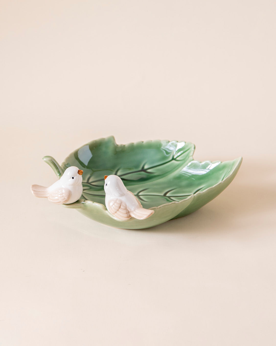 Maple Leaf Ring Dish - Green