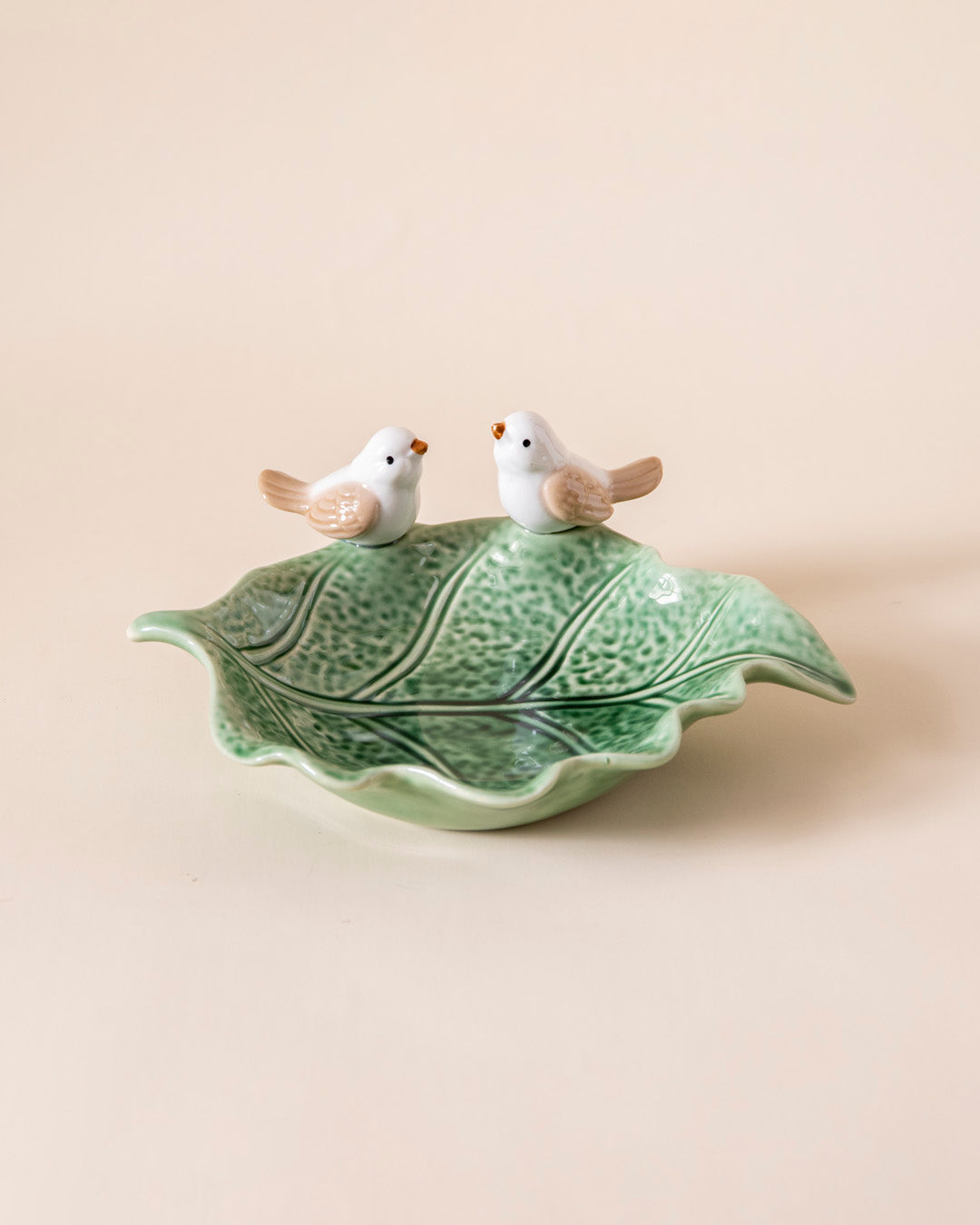 Botanical Bliss Leaf Ring Dish - Green
