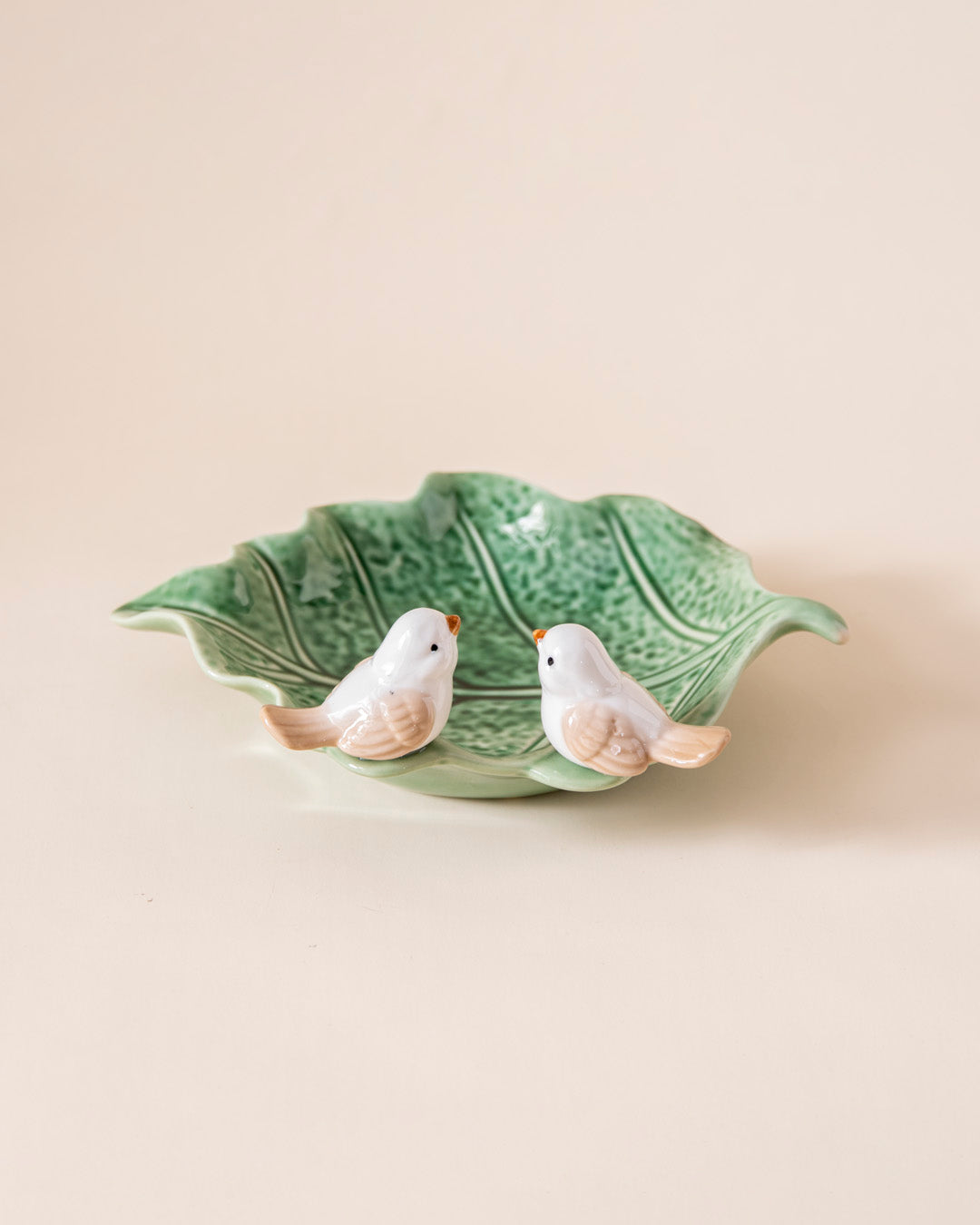 Botanical Bliss Leaf Ring Dish - Green