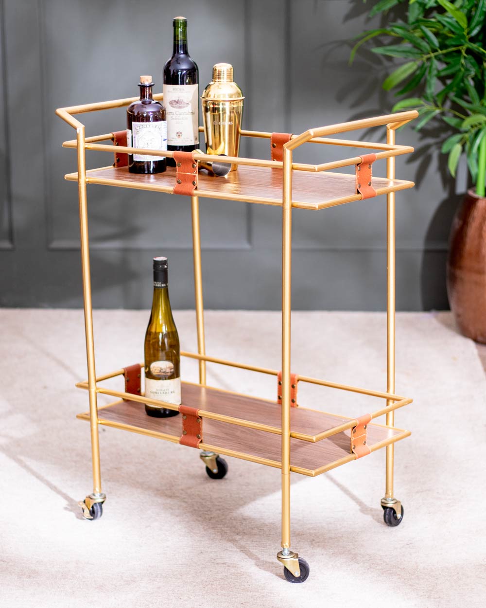 'Patrat Versatile' 2-Tier Bar/Serving Cart - The Decor Kart