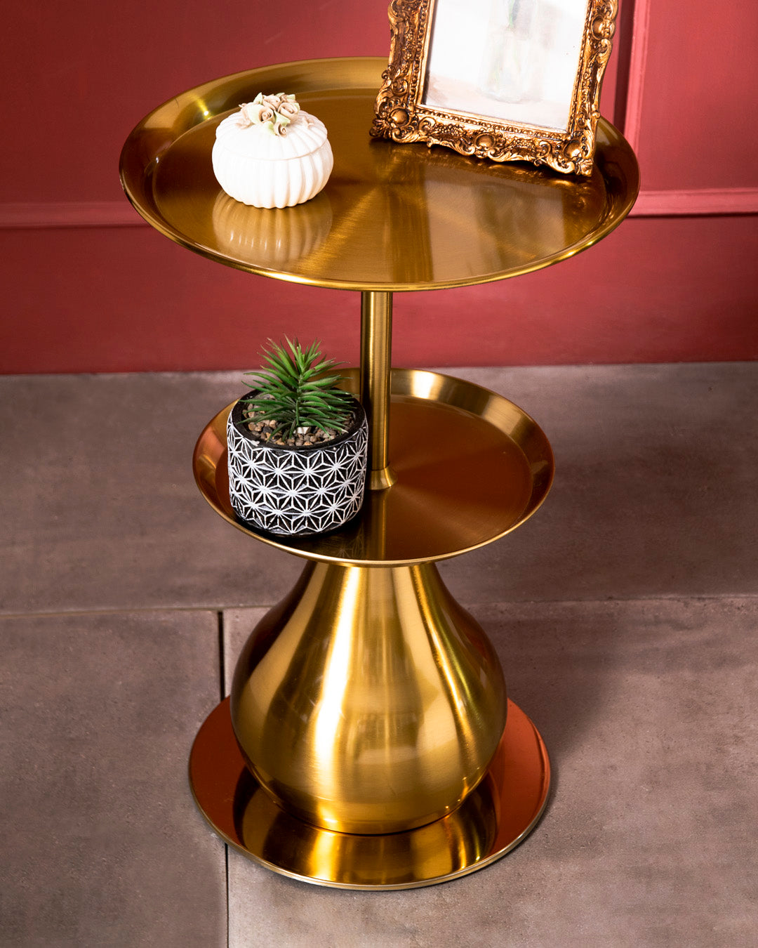 Regal Gold 2-Tier Accent Table
