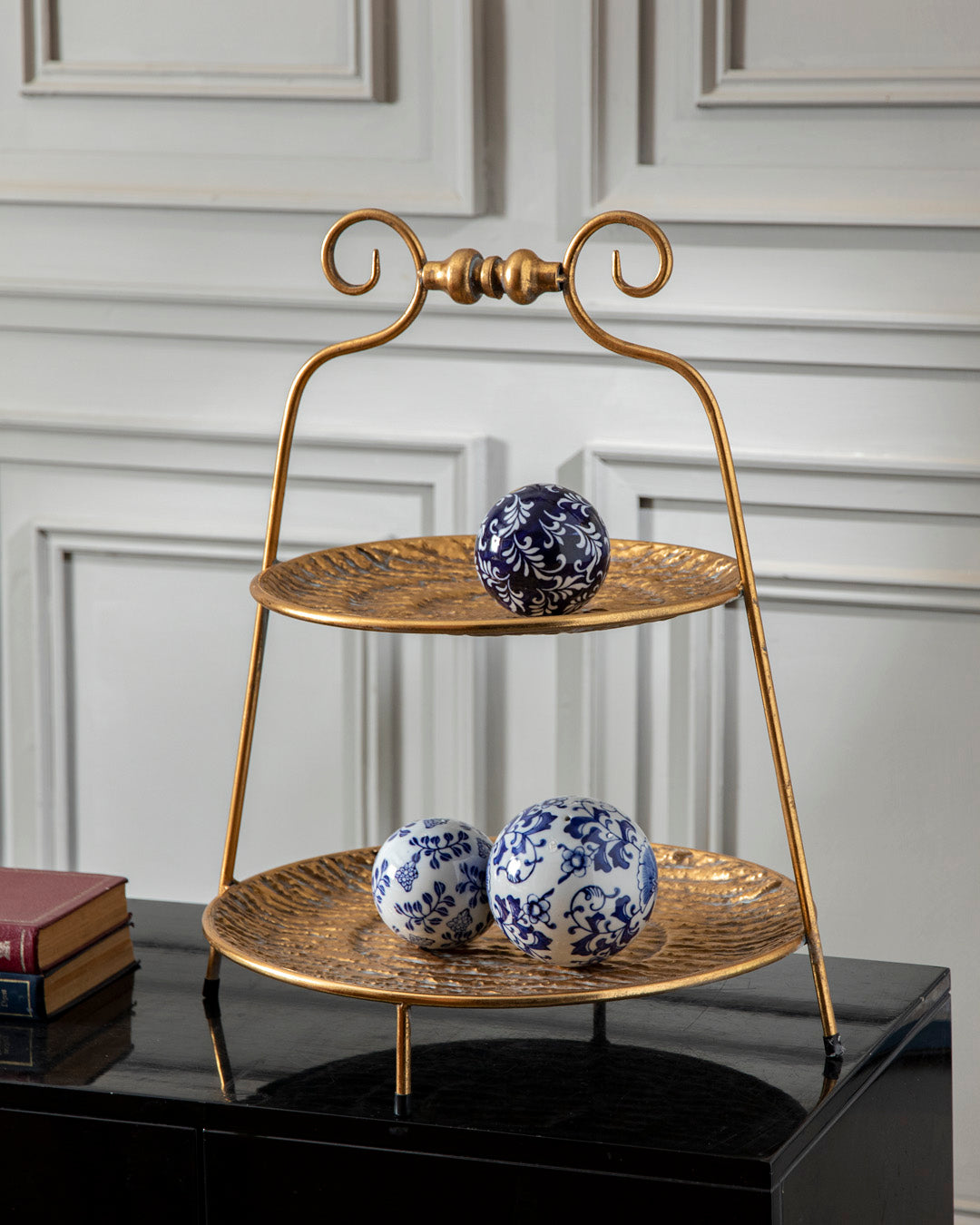 Antique Gold 2-Tier Cake Stand