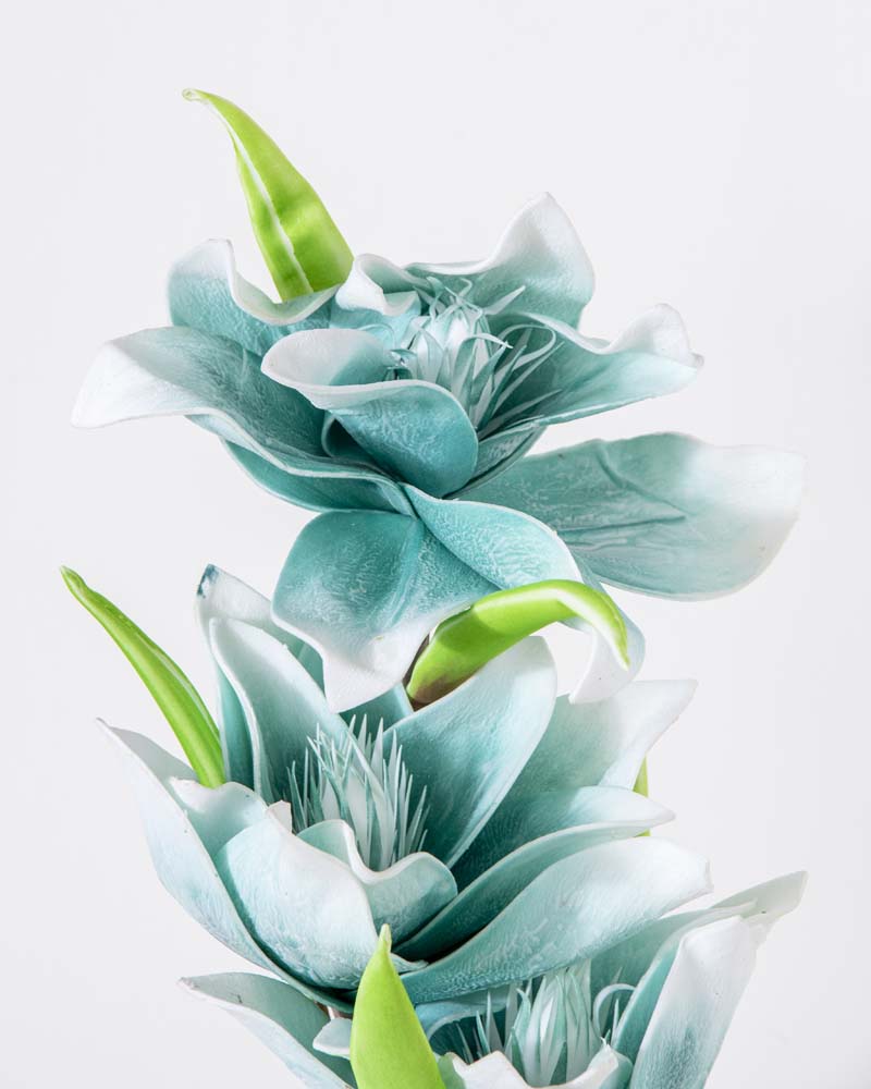 Teal Lotus Artificial Flower Arrangement