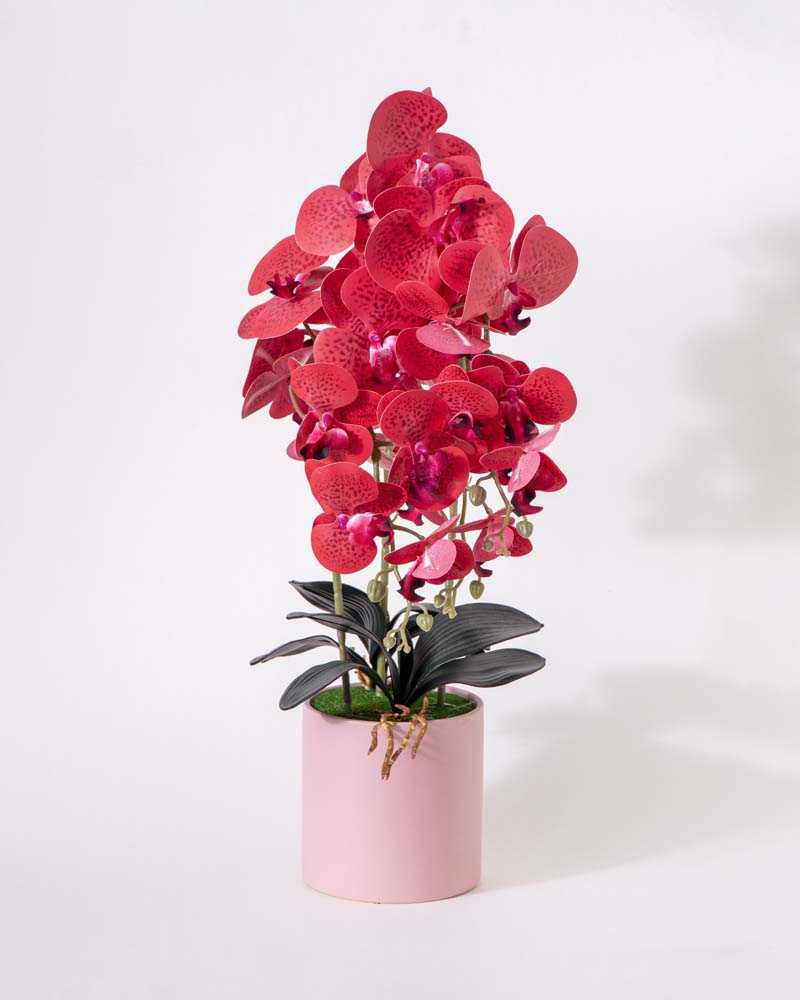 Red Orchid Charm Artificial Flower Arrangement