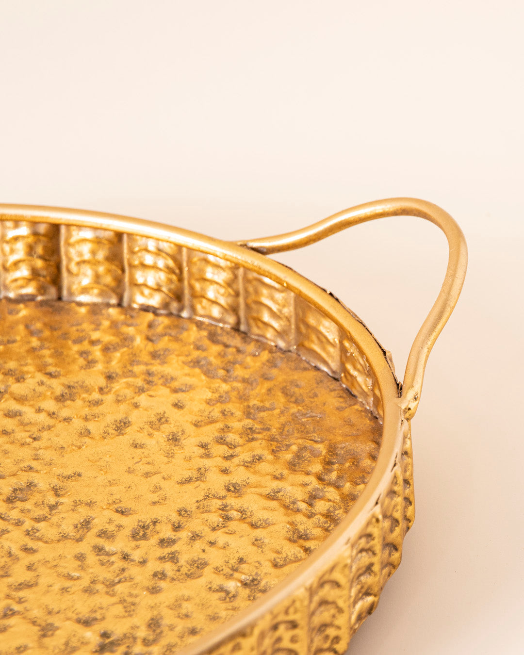 Gold Hammered Serving Tray - Small