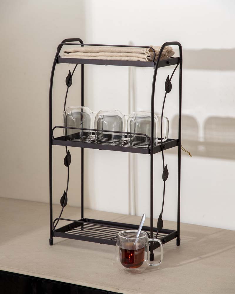 Metal Leaf Design Storage Rack