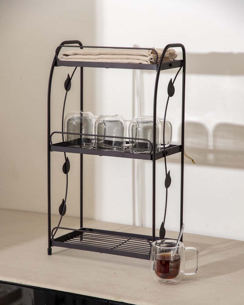 Metal Leaf Design Storage Rack