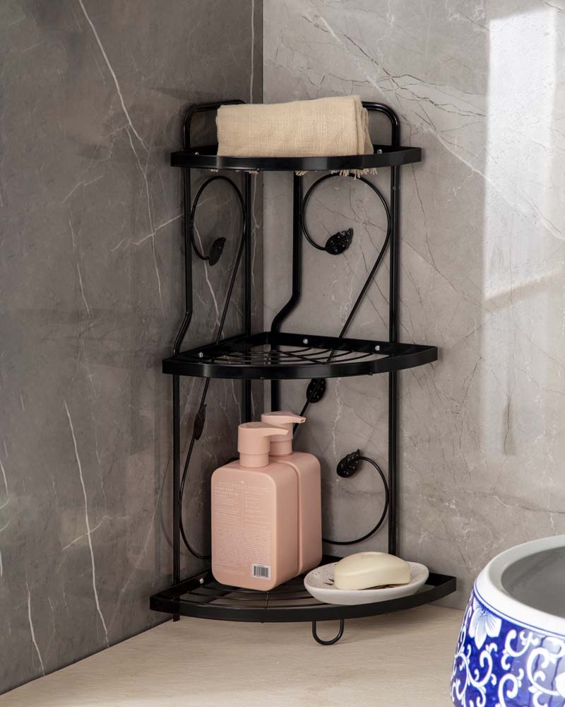 3-Tier Metal Leaf Design Storage Rack