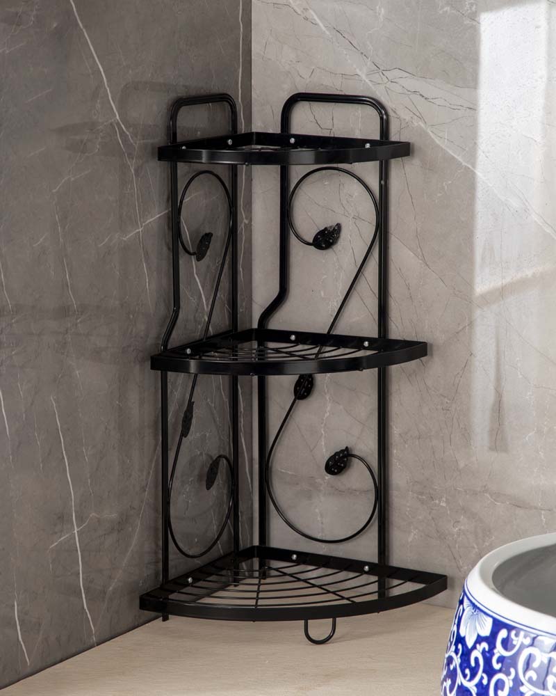 3-Tier Metal Leaf Design Storage Rack