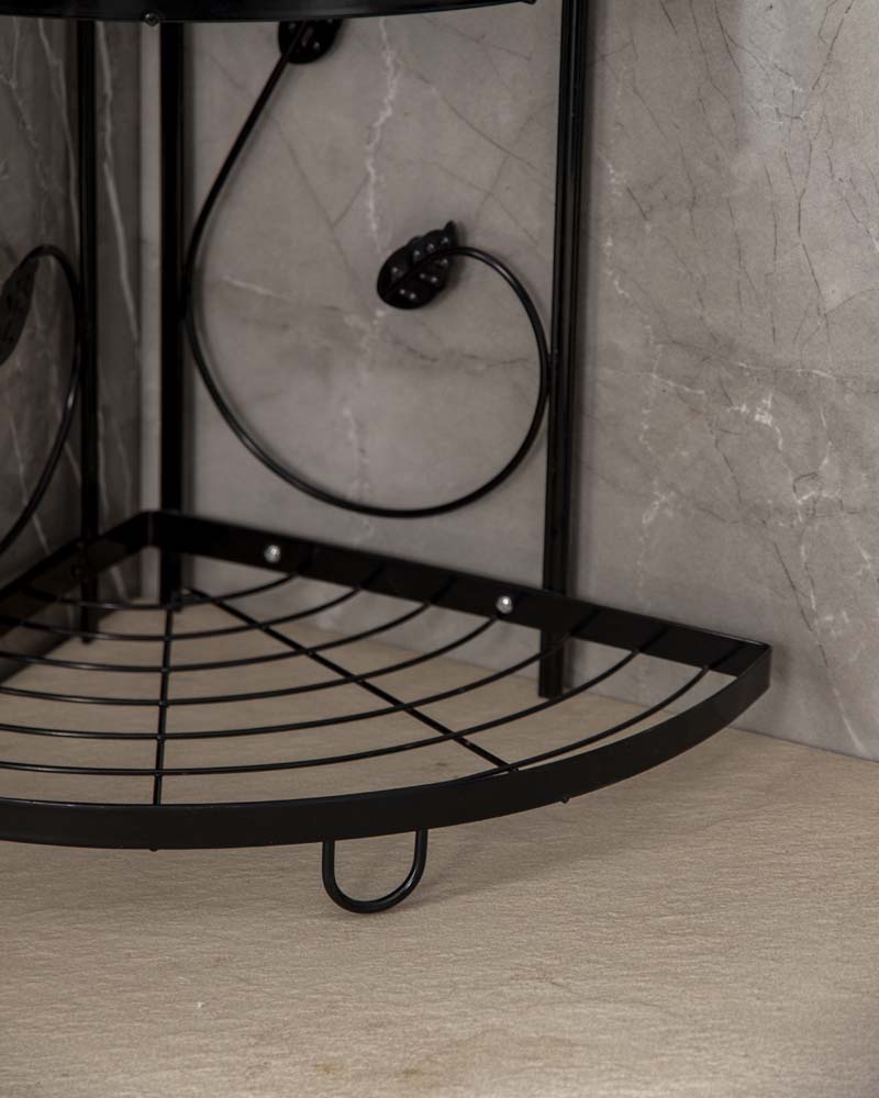 3-Tier Metal Leaf Design Storage Rack
