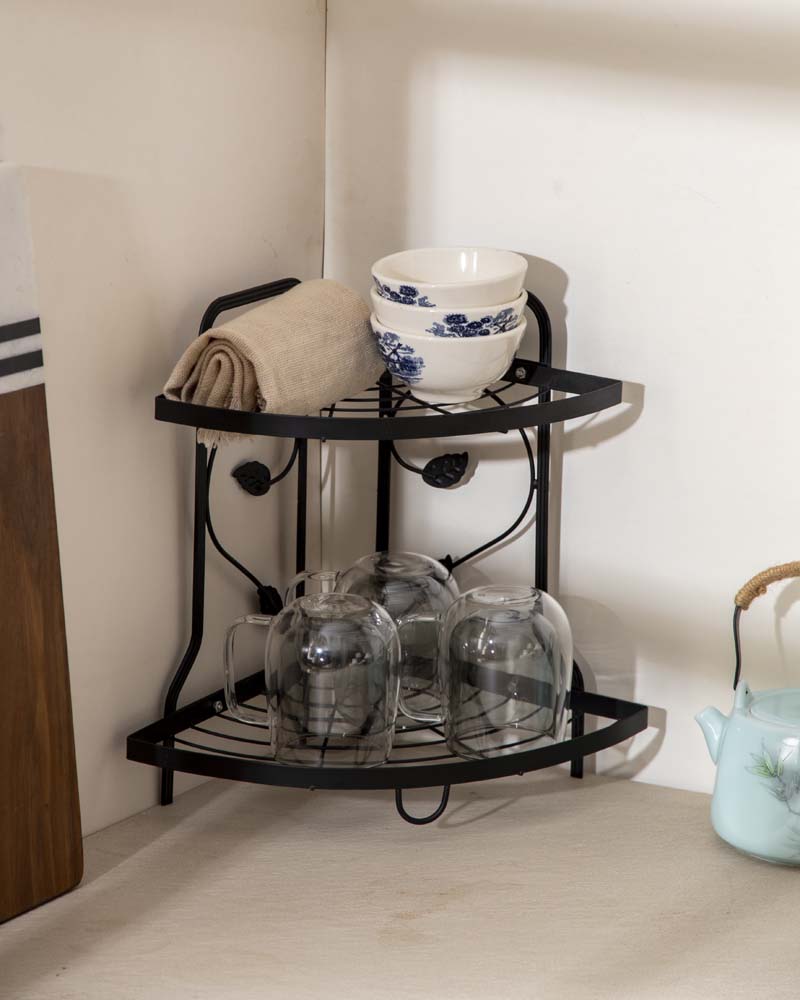 2-Tier Decorative Corner Shelf