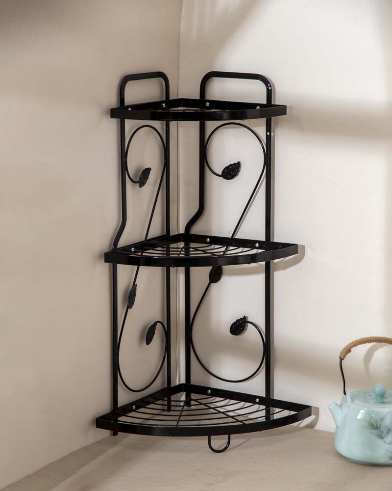 3-Tier Metal Leaf Design Storage Rack
