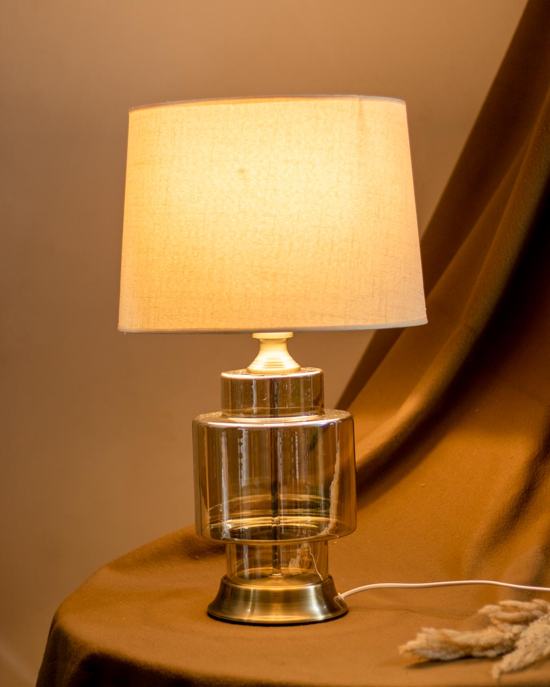 'Glowing Elegance' Glass Table Lamp - VIII