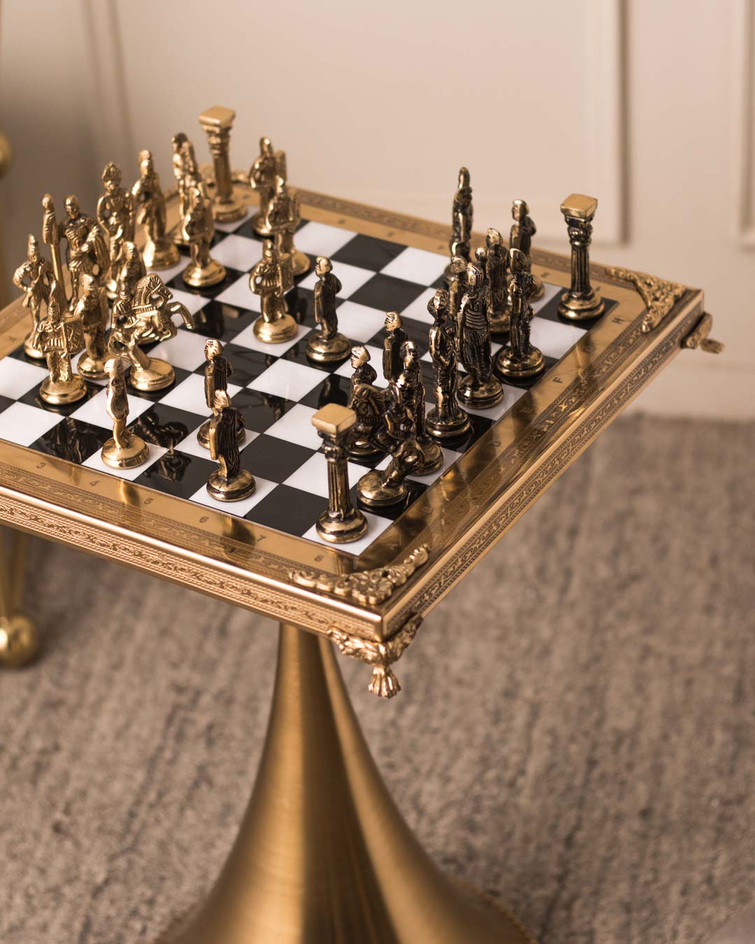 Historical Greek vs Roman Army Chess Set with Stand - The Decor Kart