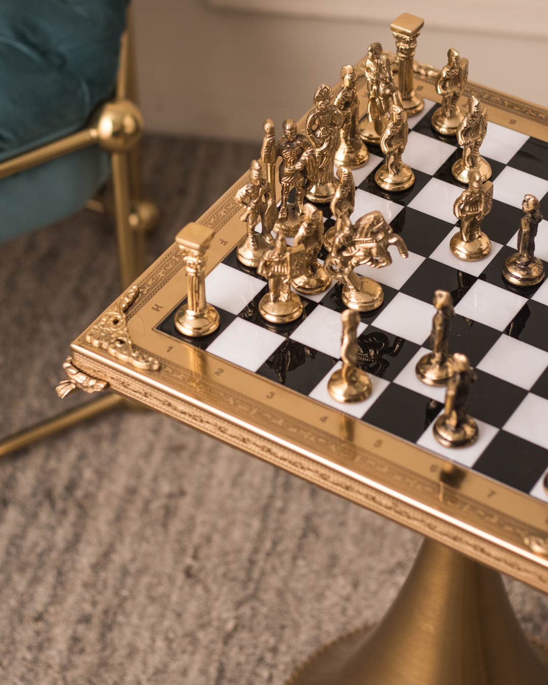 Historical Greek vs Roman Army Chess Set with Stand - The Decor Kart