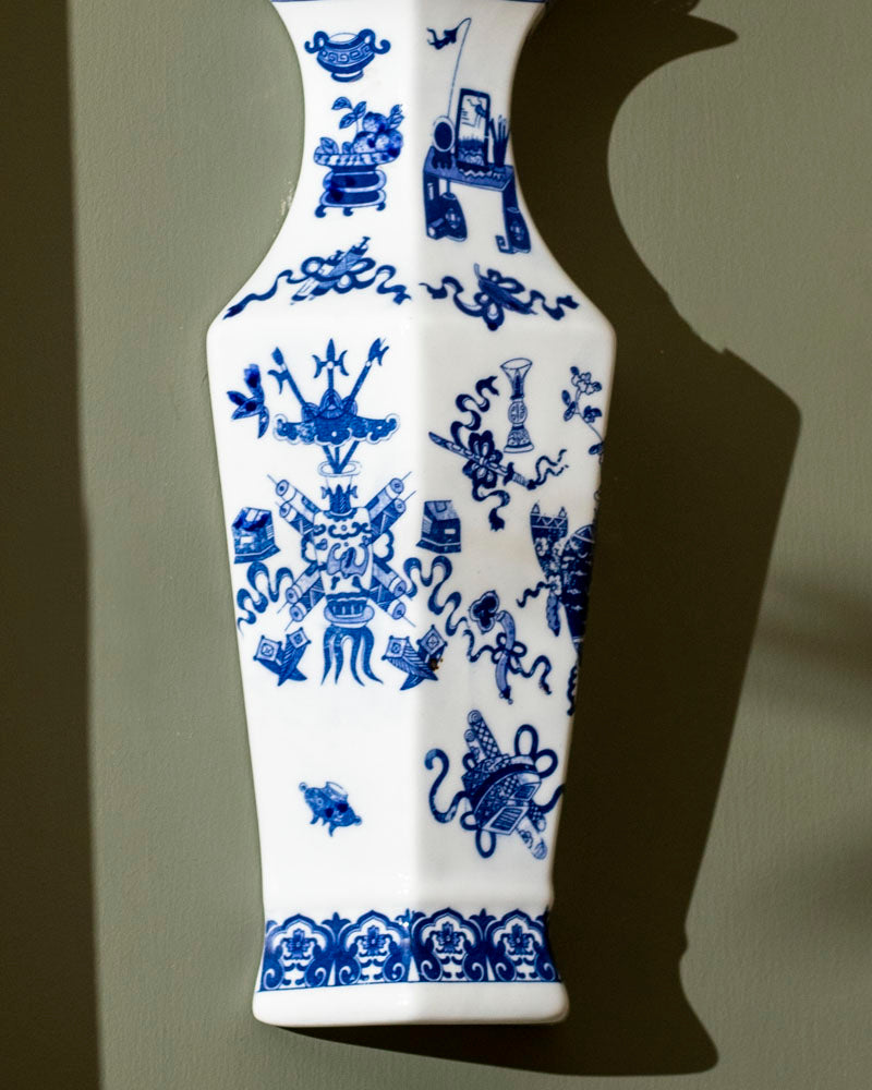 Blue and White Wall Vase