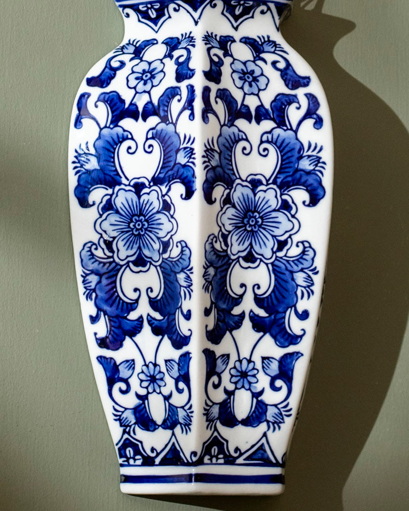Traditional Azure Bloom Wall Vase