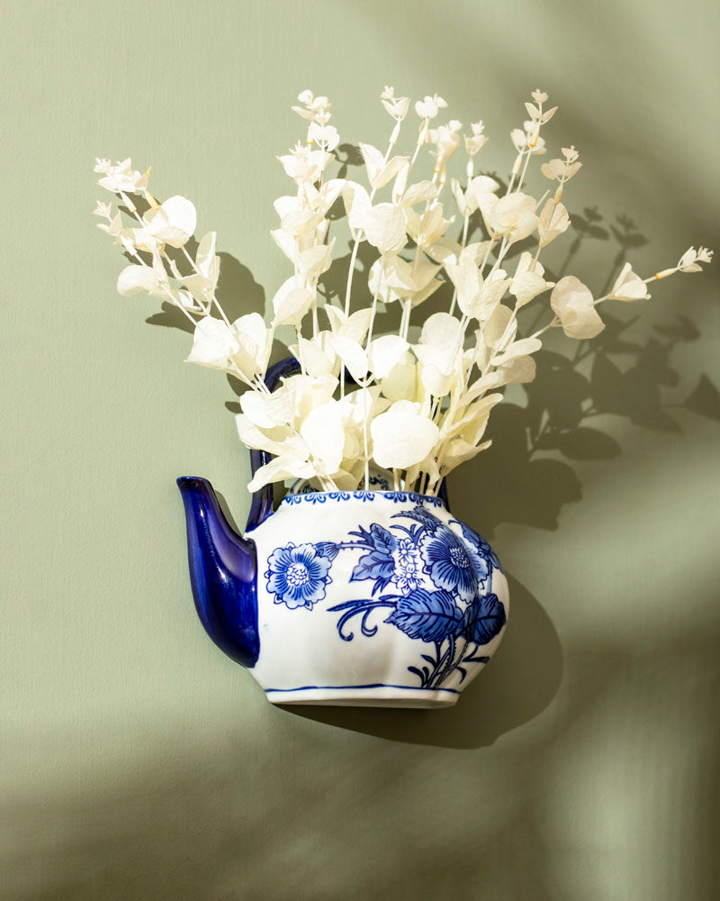 Rendezvous with Blue - Wall Mounted Planter Kettle
