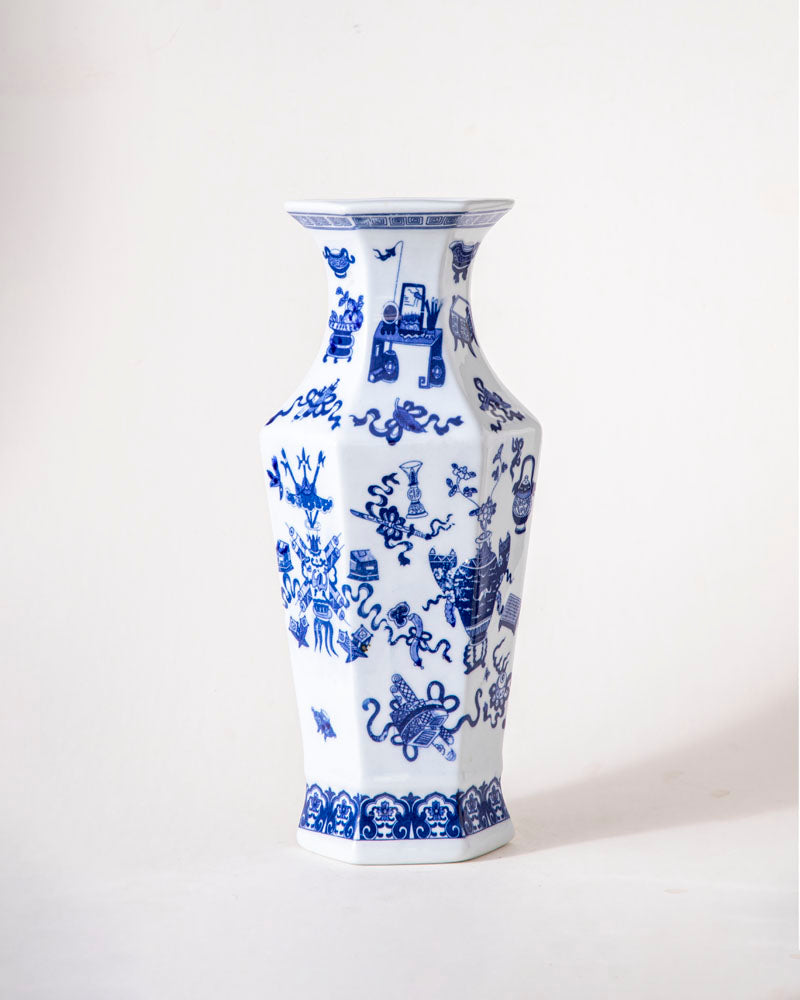 Blue and White Wall Vase