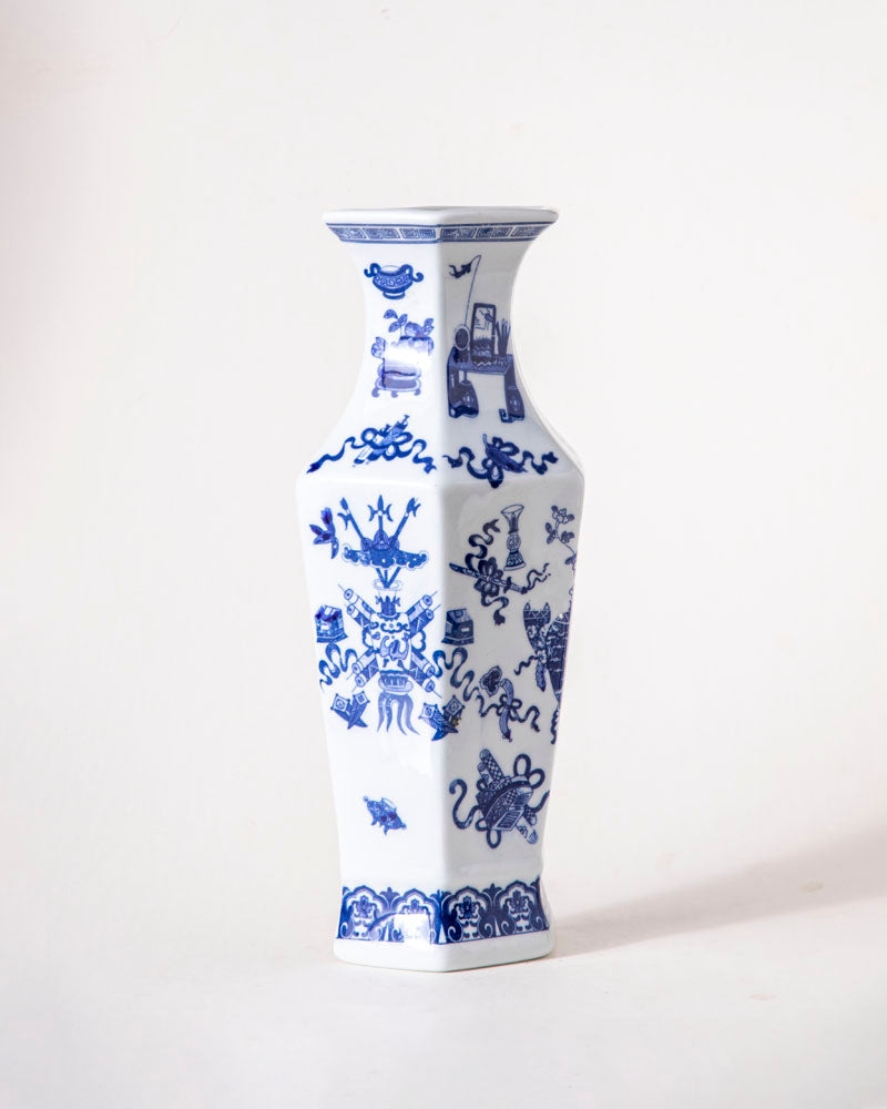 Blue and White Wall Vase