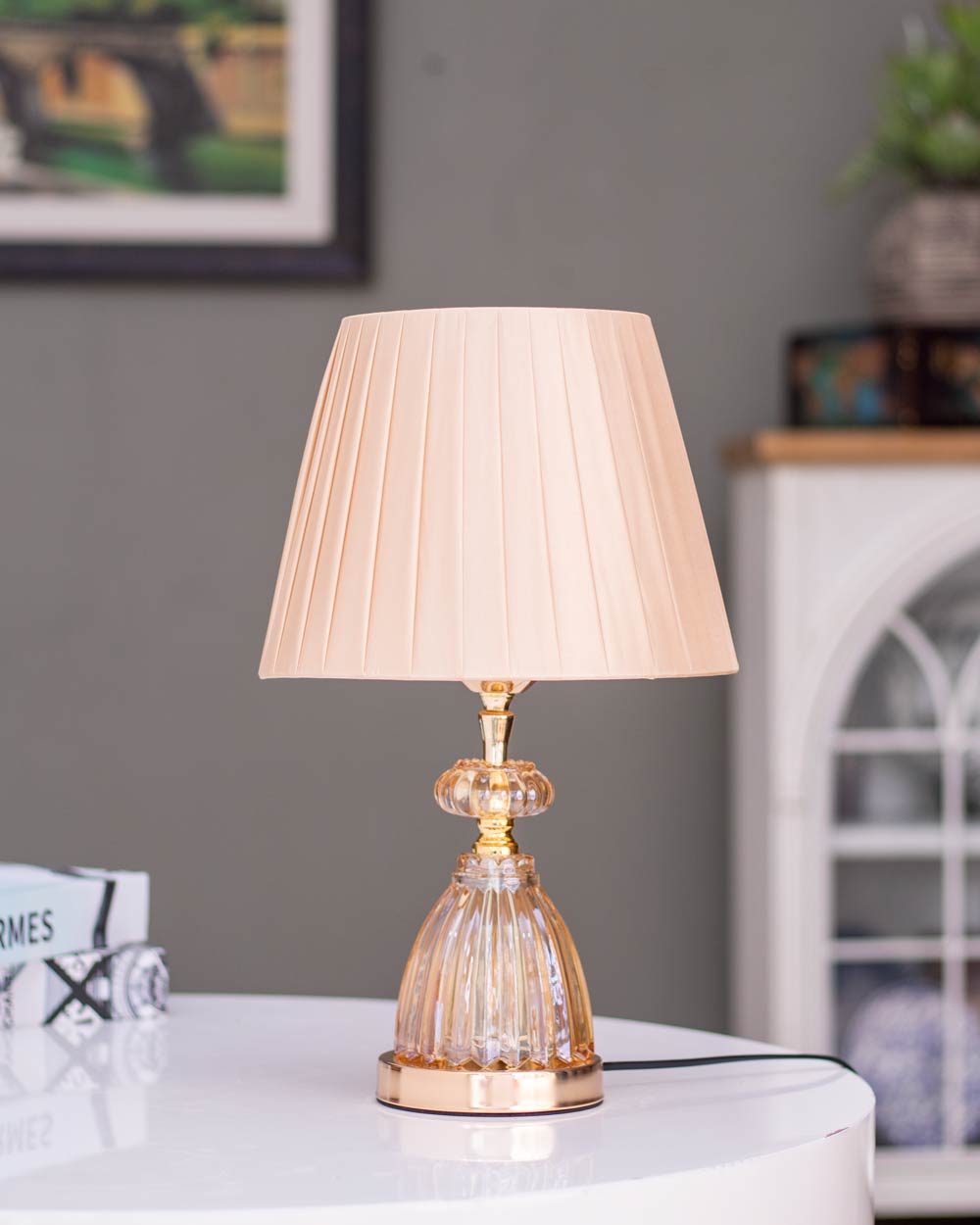 Cecilia Amber Crystal Table Lamp