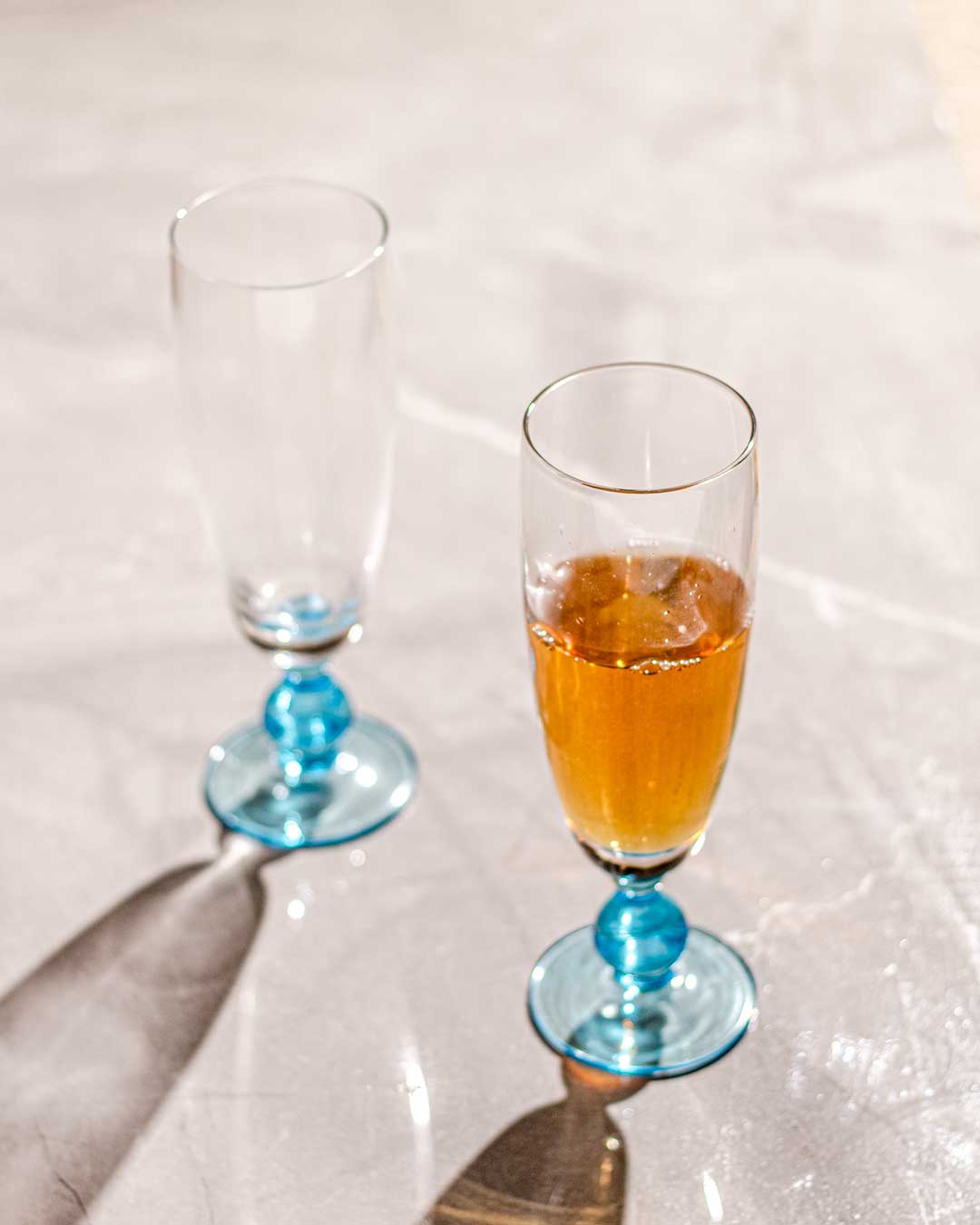 Swirl Blue Champagne Flute - Set of 6 - The Decor Kart