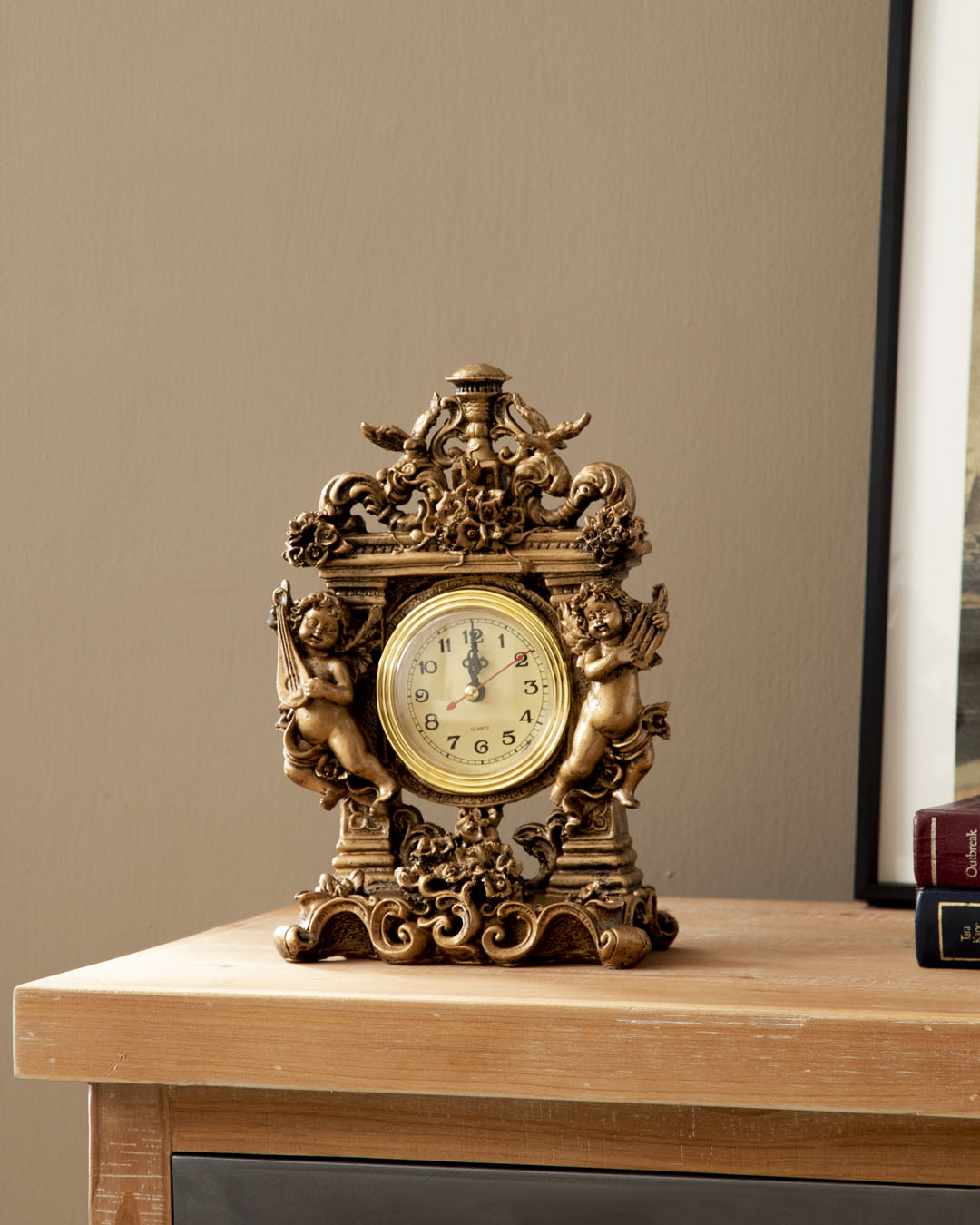 Cherub Adorned Antique Table Clock