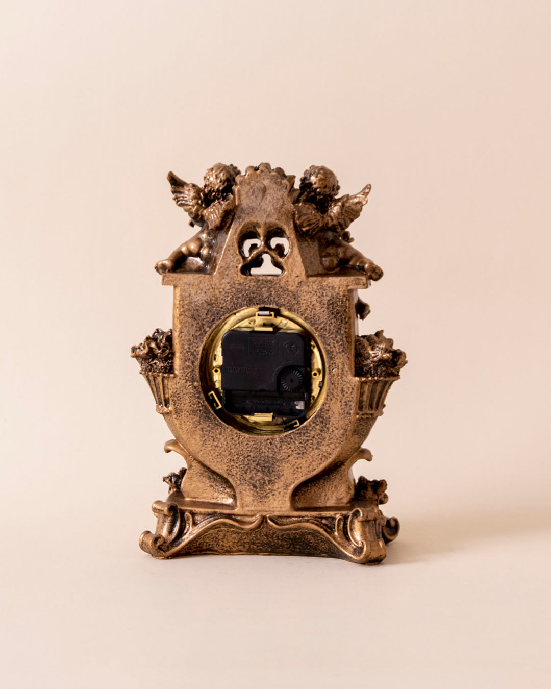 Twin Cherub Antique Table Clock