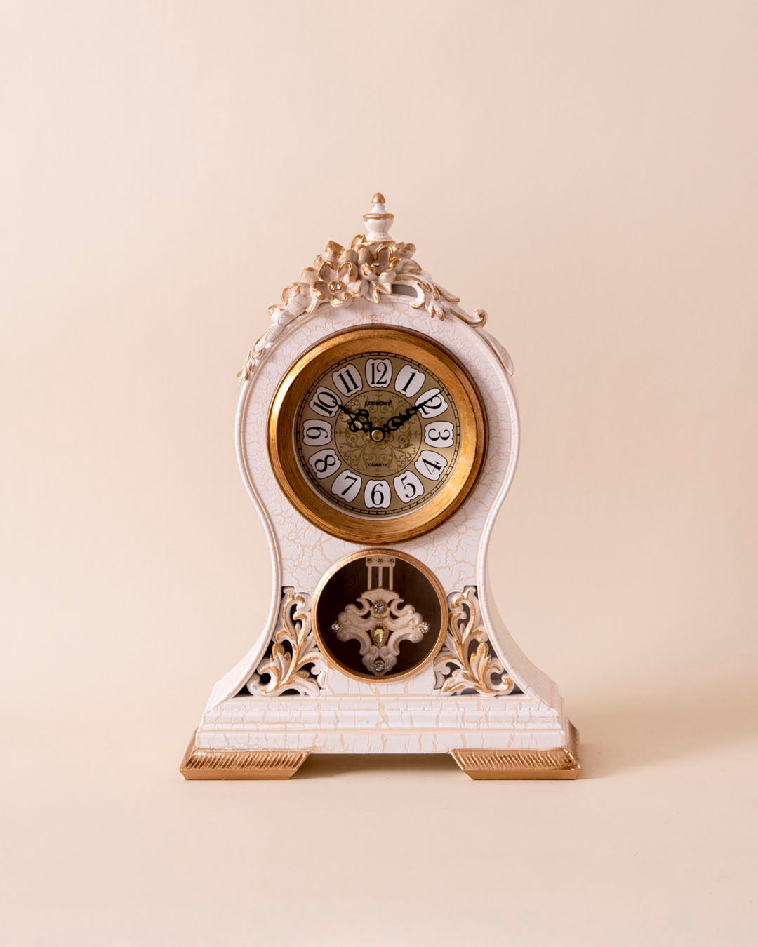 Ivory Elegance Pendulum Clock