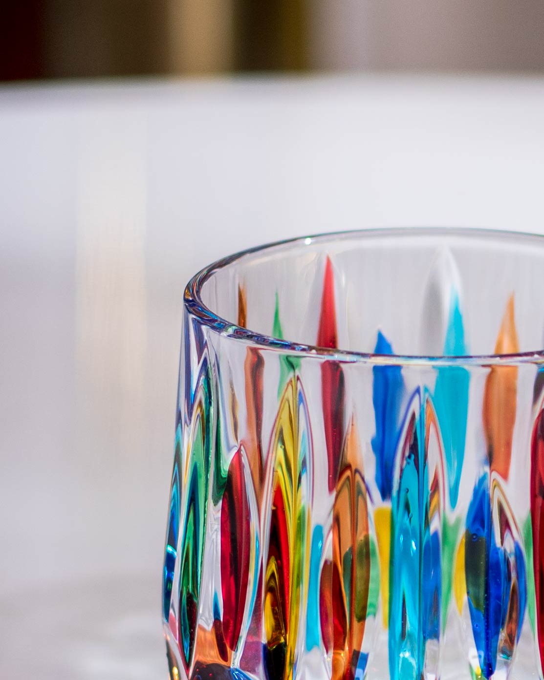 Handmade Painted Drinking Glass Cup- Set Of 6