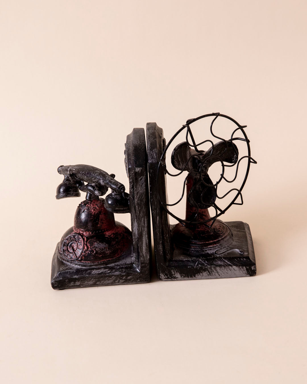 Vintage Fan And Phone Bookends