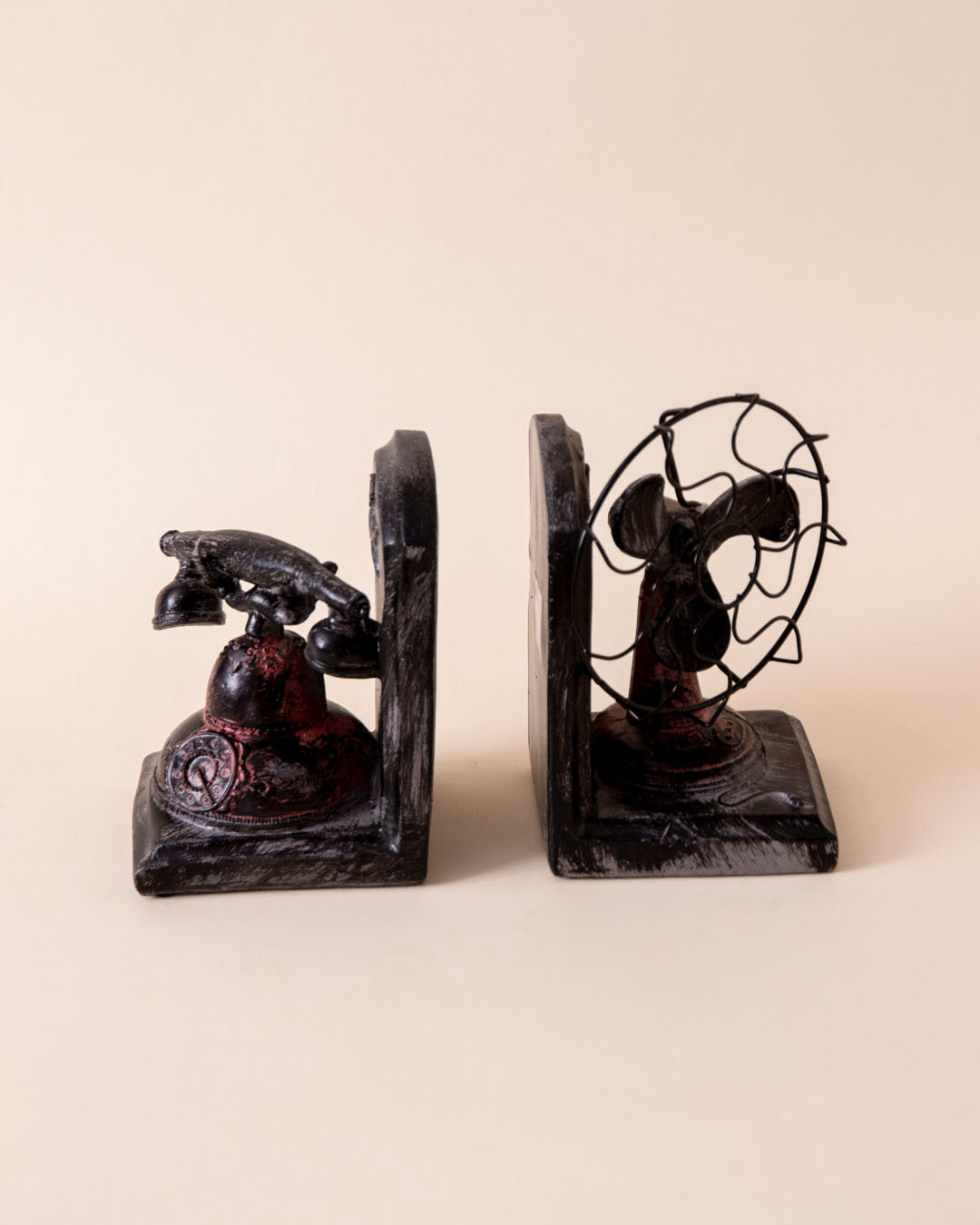 Vintage Fan And Phone Bookends
