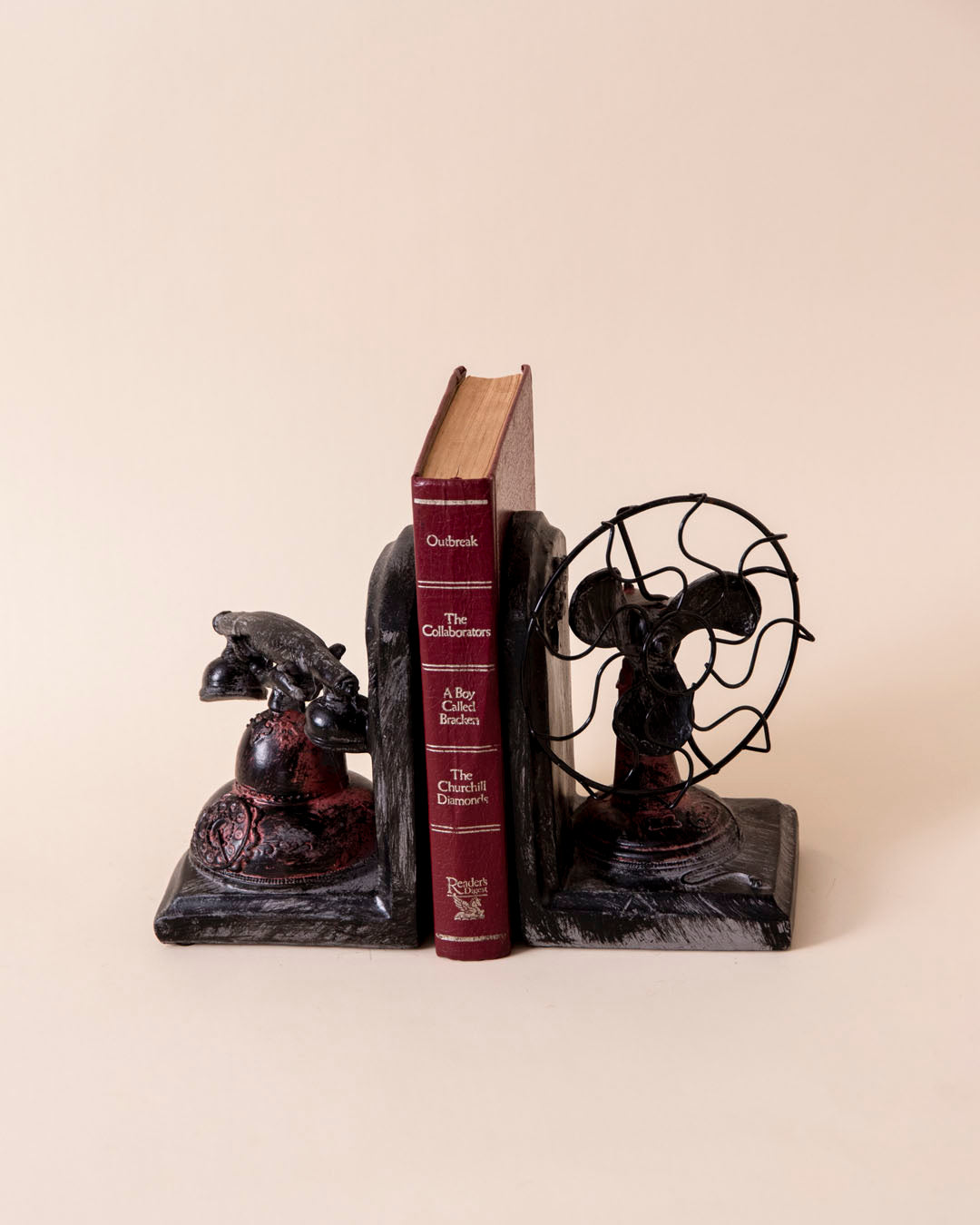 Vintage Fan And Phone Bookends