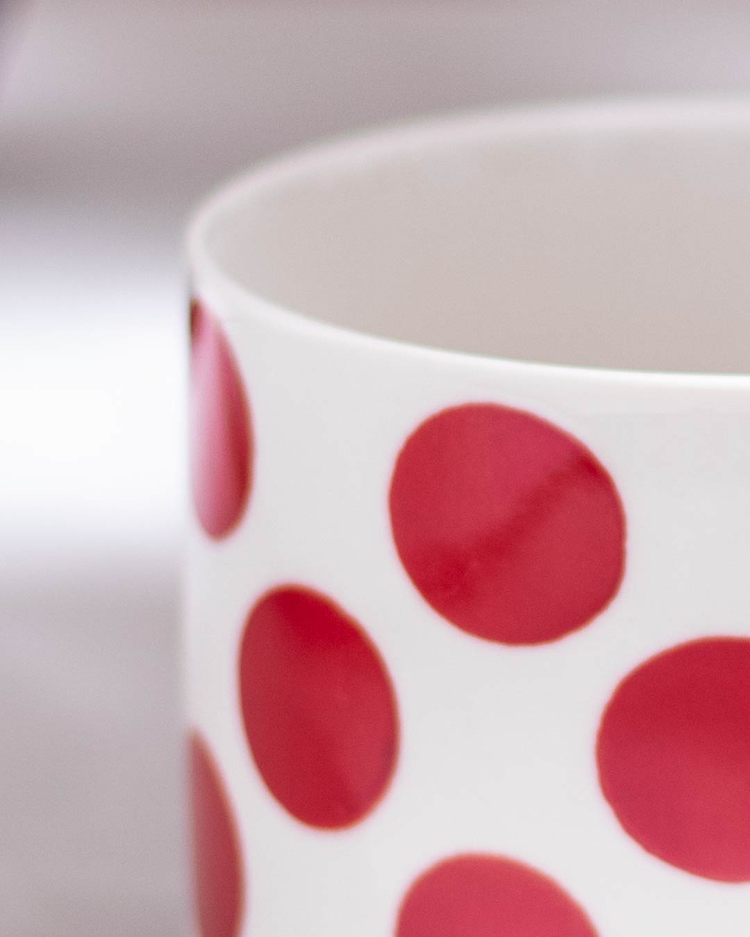 Red & White Nordic Ceramic Mug