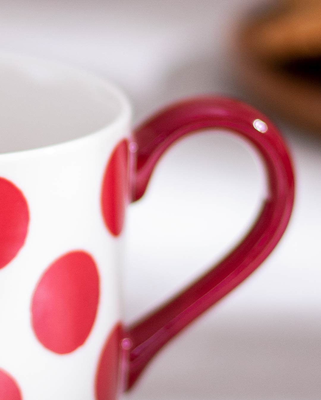 Red & White Nordic Ceramic Mug