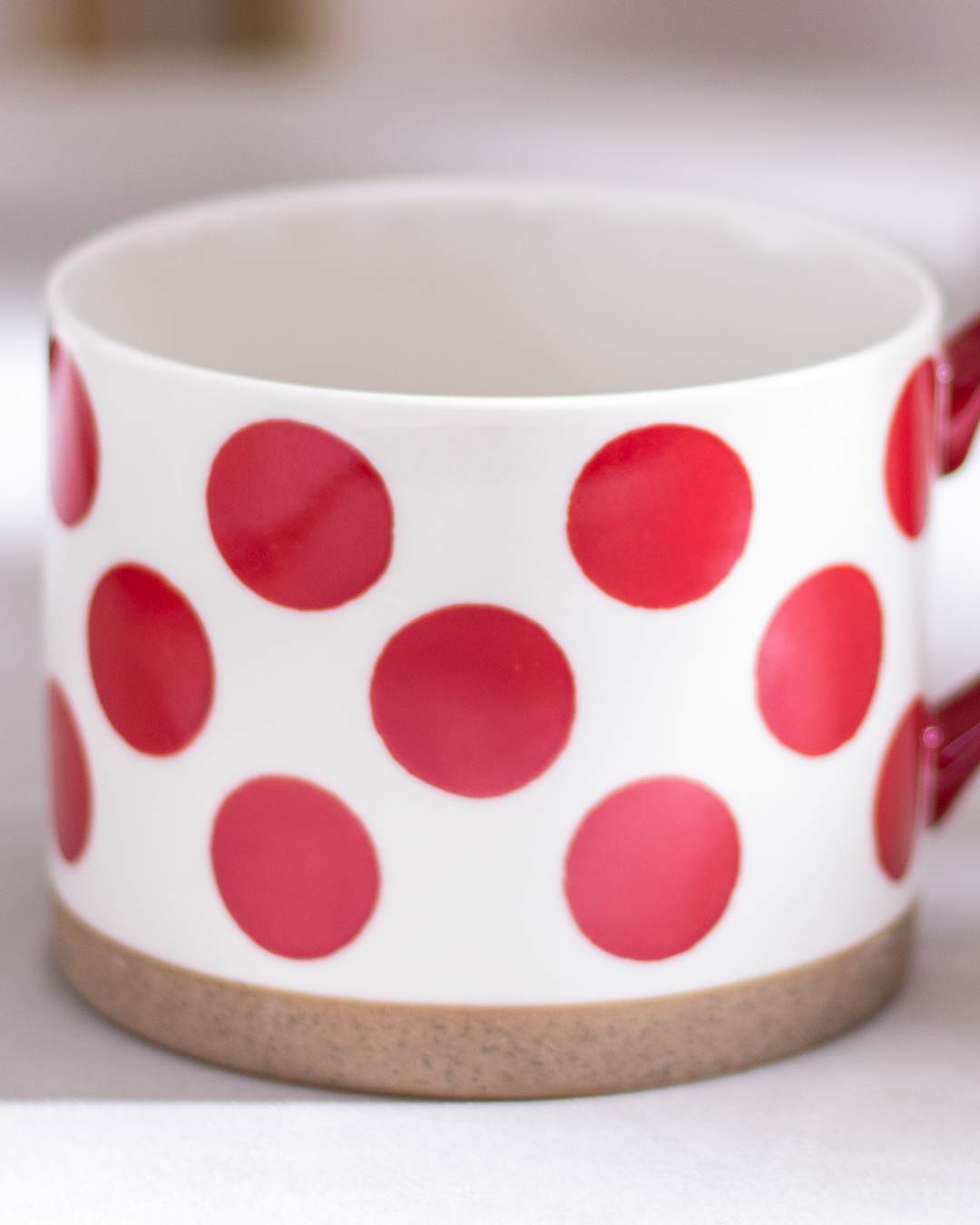 Red & White Nordic Ceramic Mug