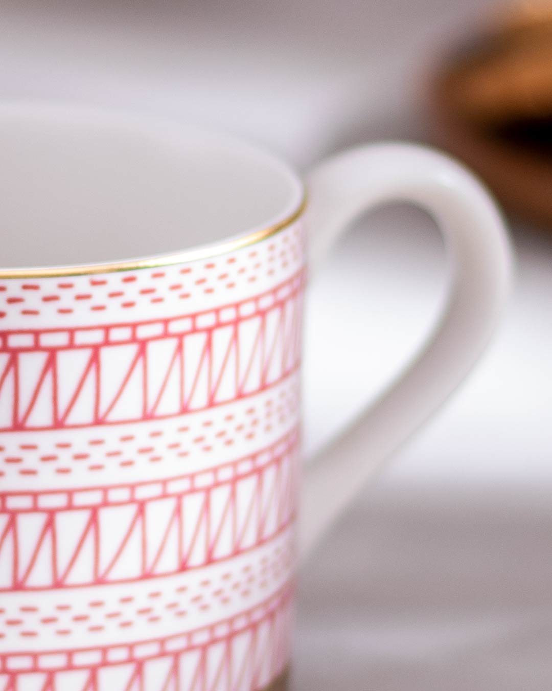Red & White Nordic Ceramic Mug