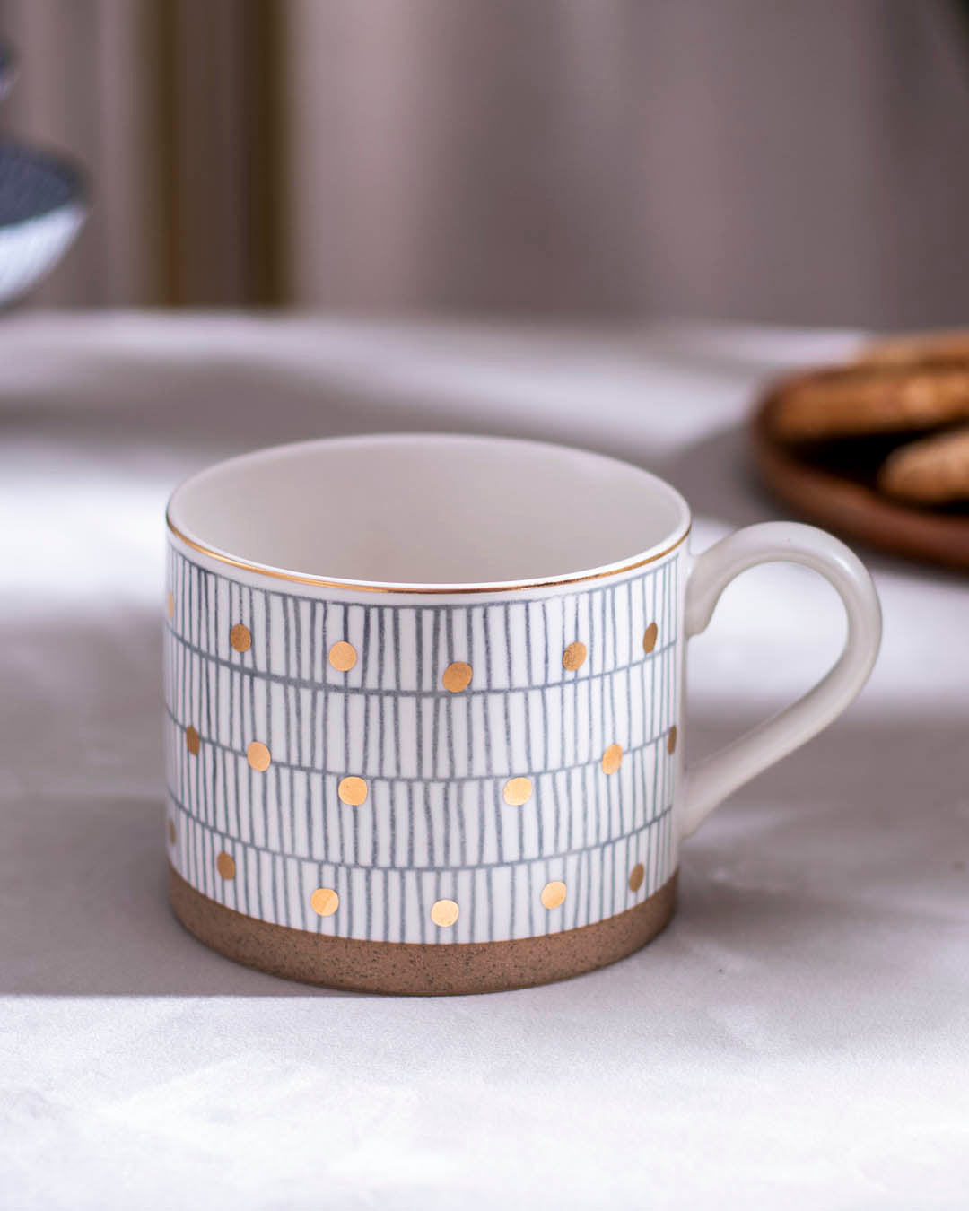 Gold Rim Nordic Ceramic Mug
